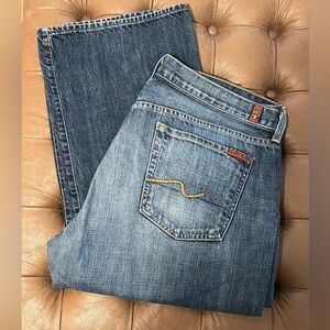 Men’s Seven7 Classic Blue Denim Jeans with Contrast Stitching